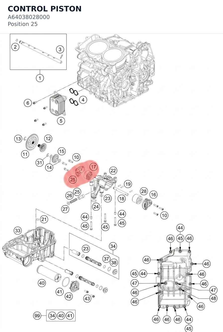 Diagram preview: CONTROL PISTON (A64038028000)