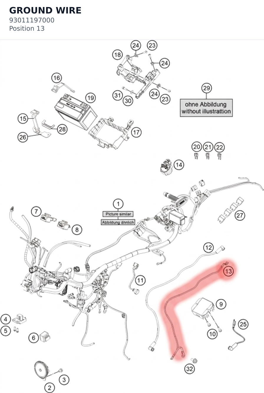 Diagram preview: GROUND WIRE (93011197000)