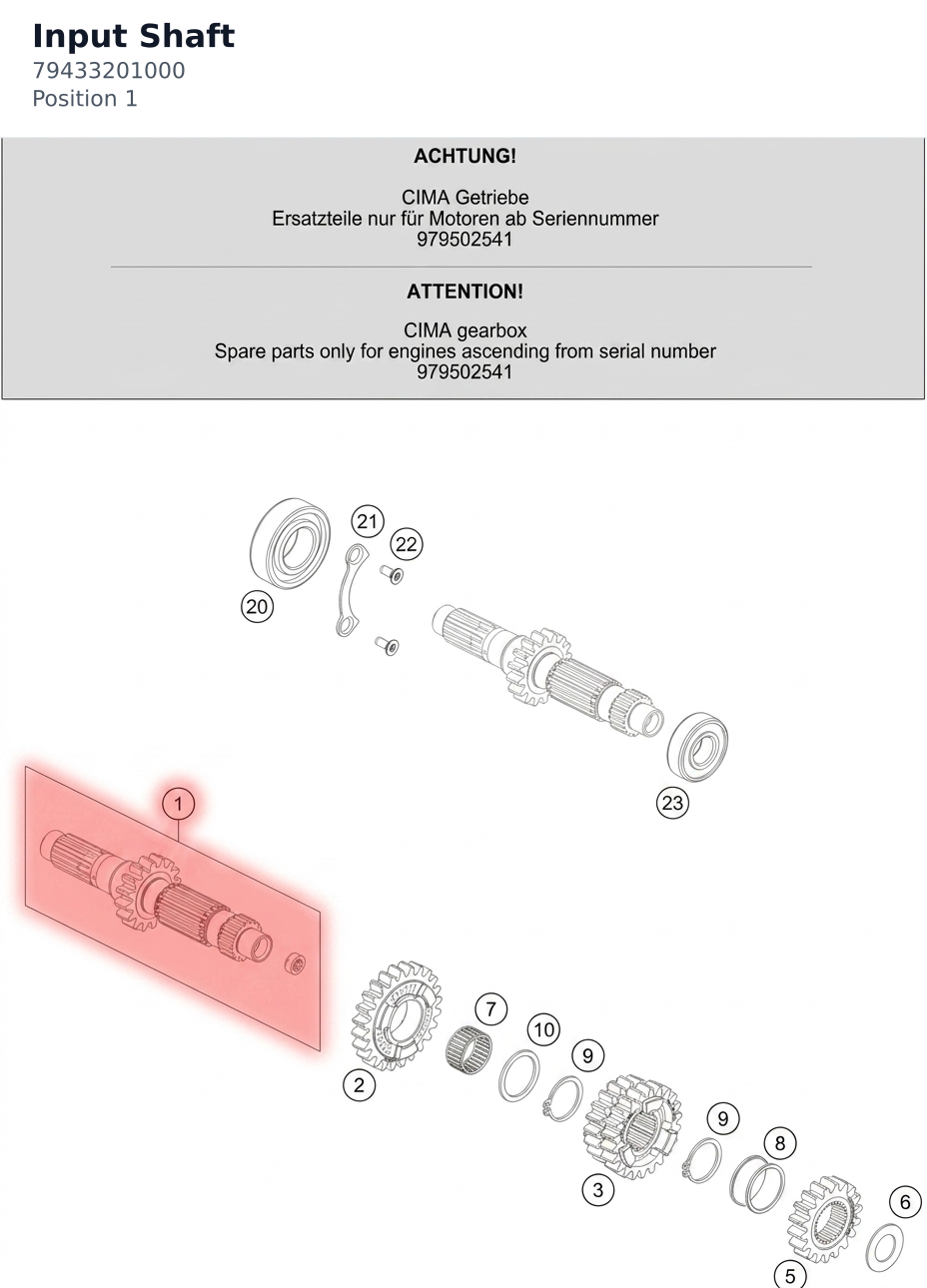 Diagram preview: Input Shaft (79433201000)