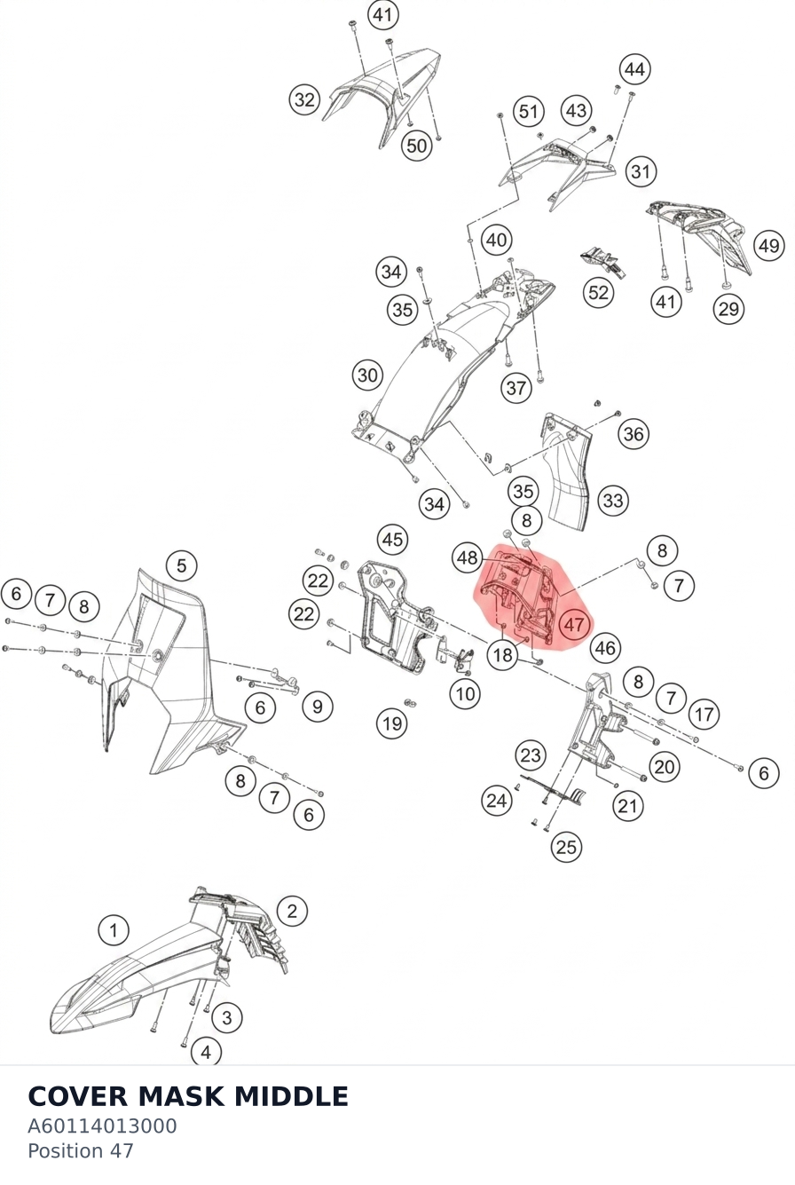 Diagram preview: COVER MASK MIDDLE (A60114013000)