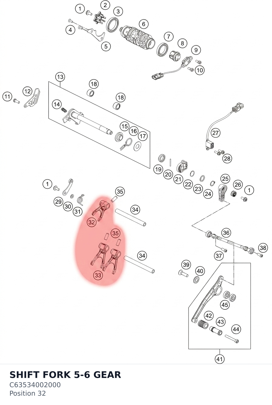 Diagram preview: SHIFT FORK 5-6 GEAR (C63534002000)