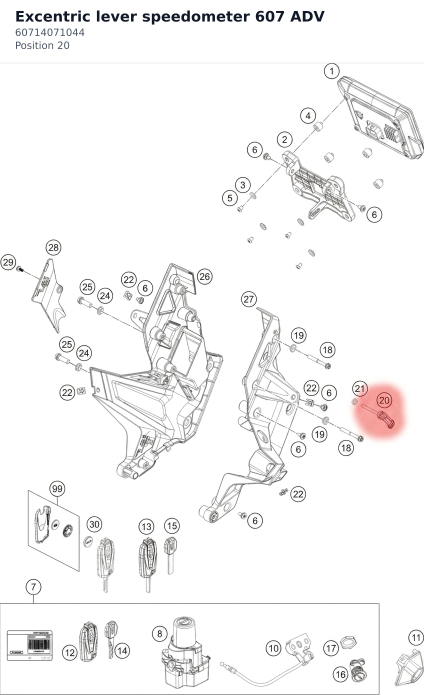 Diagram preview: Excentric lever speedometer 607 ADV (60714071044)