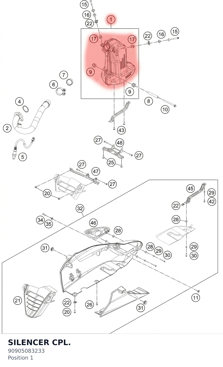 Diagram preview: SILENCER CPL. (90905083233)