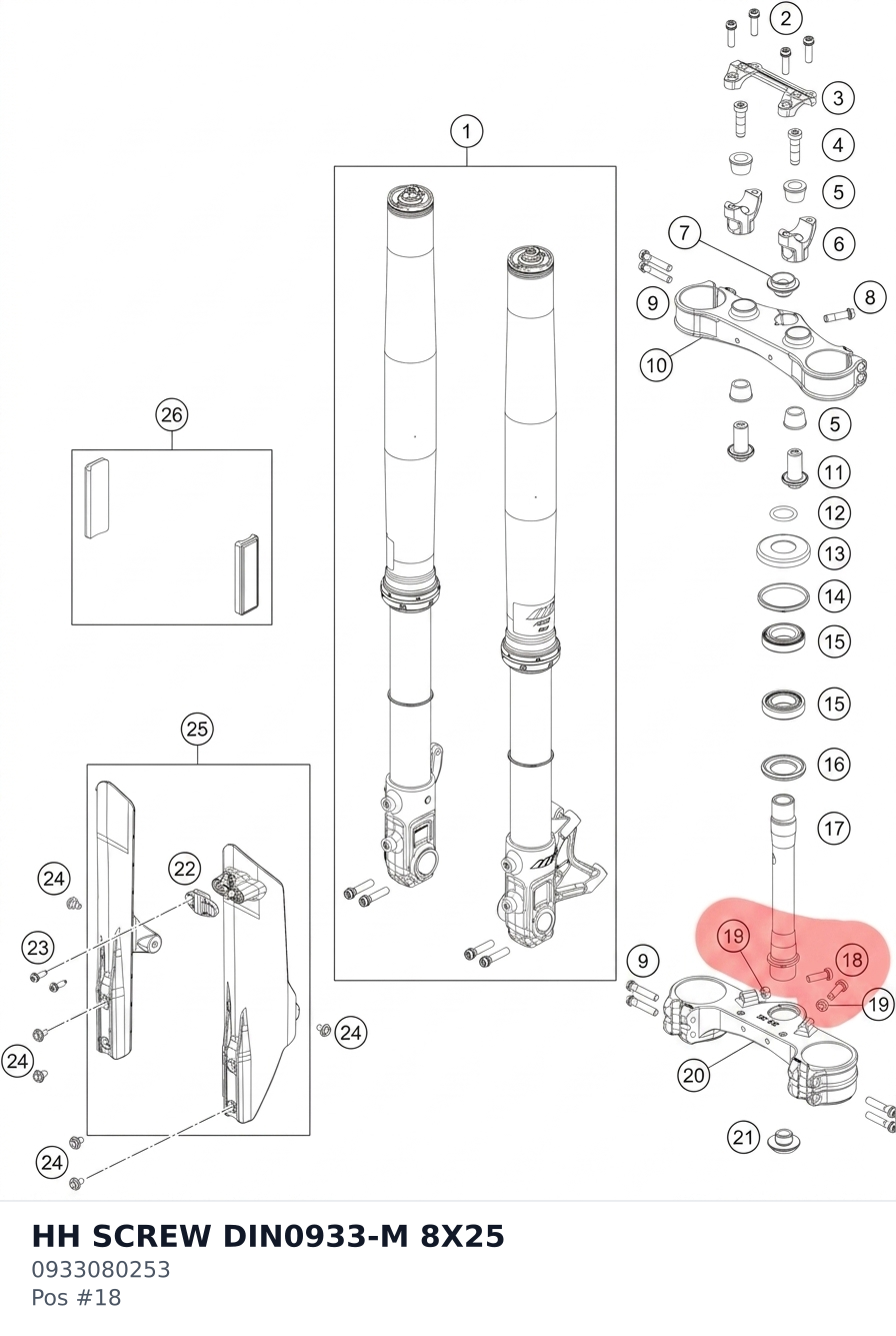 Diagram preview: HH SCREW DIN0933-M 8X25 (0933080253)
