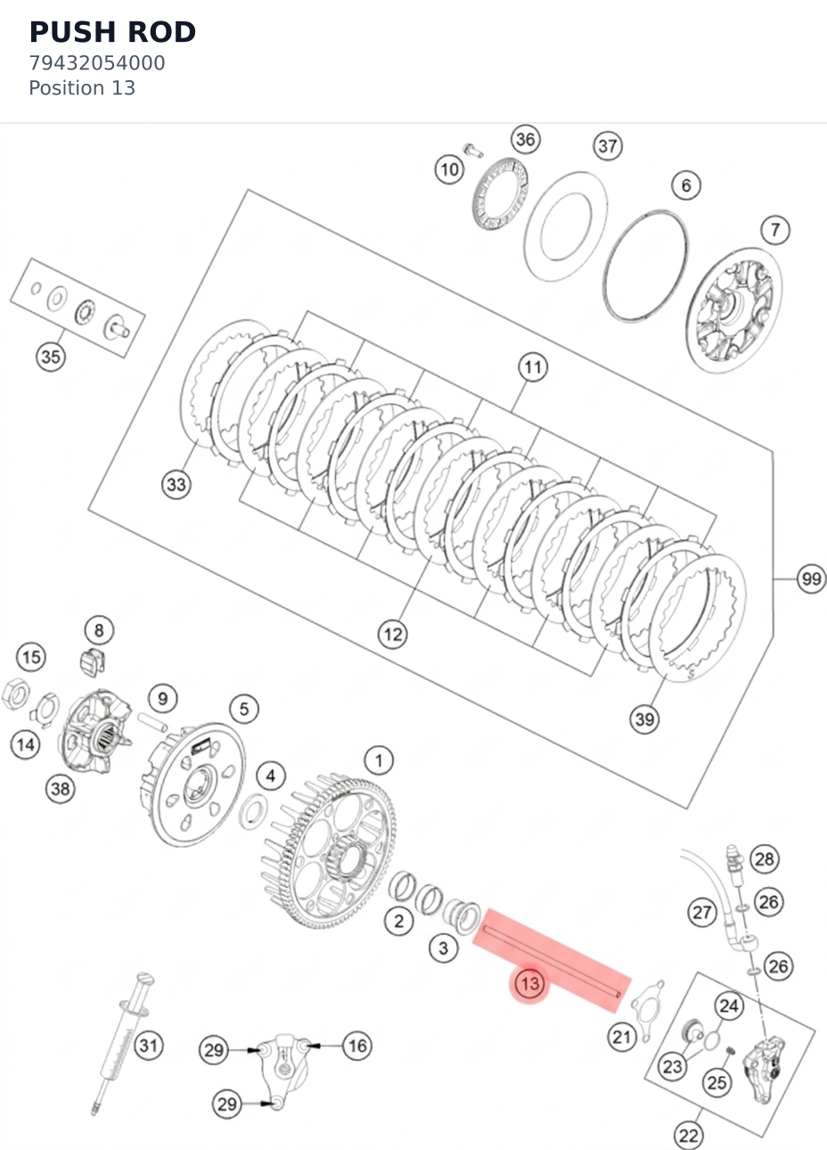 Diagram preview: PUSH ROD (79432054000)