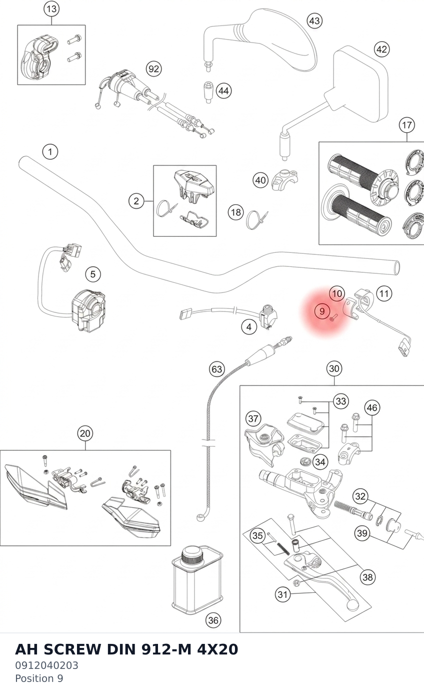 Diagram preview: AH SCREW DIN 912-M 4X20 (0912040203)