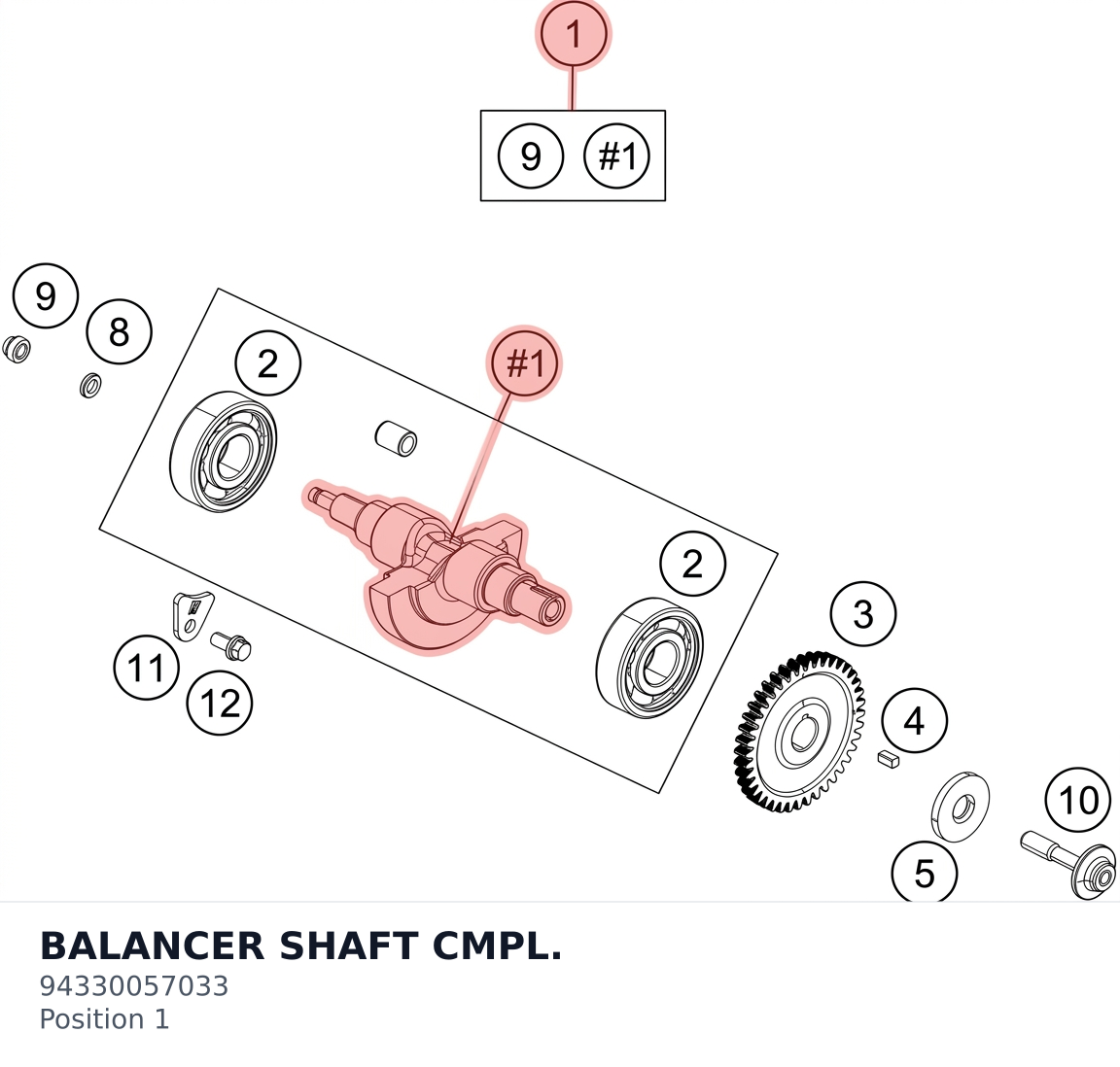 Diagram preview: BALANCER SHAFT CMPL. (94330057033)