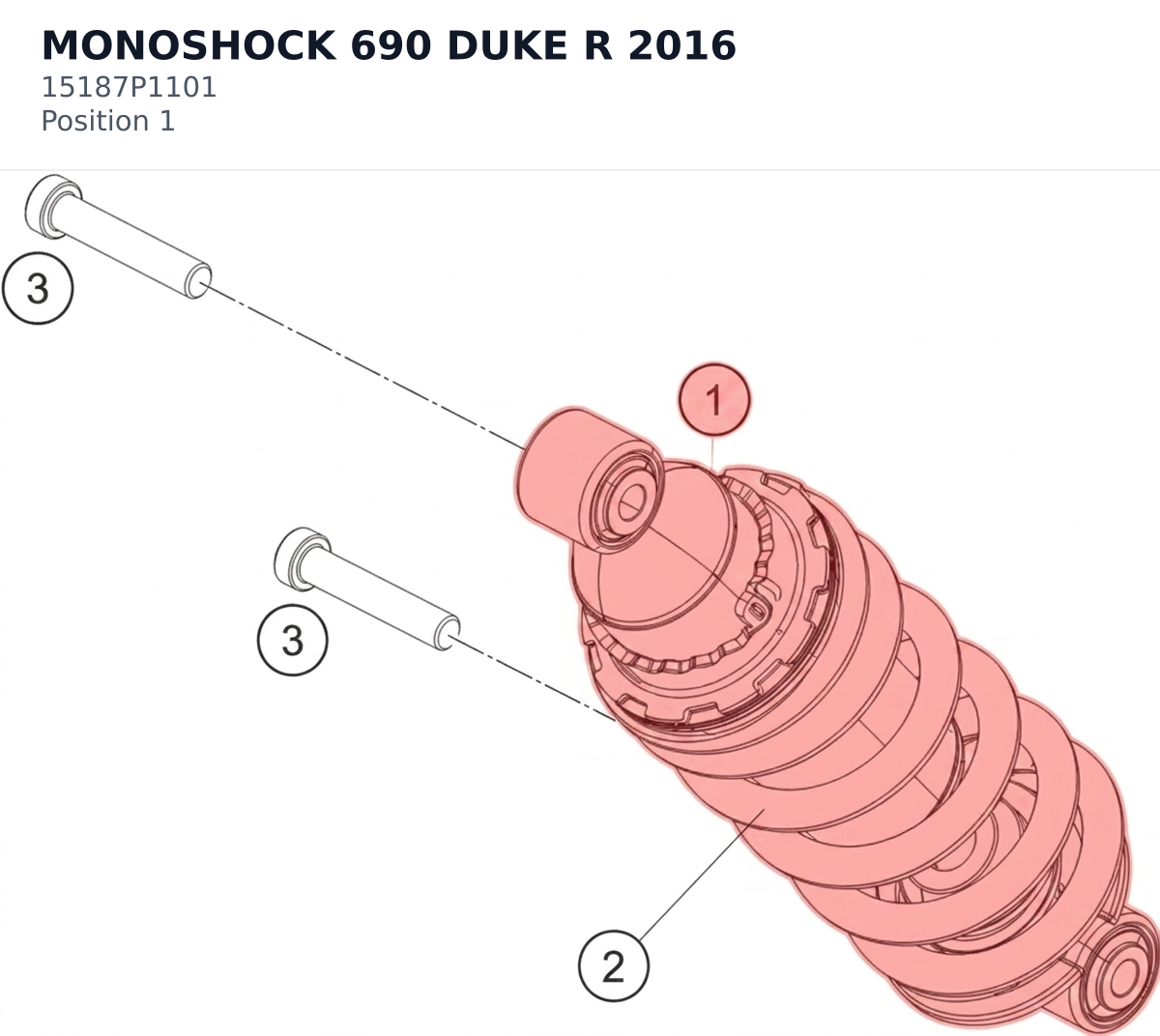 Diagram preview: MONOSHOCK 690 DUKE R 2016 (15187P1101)