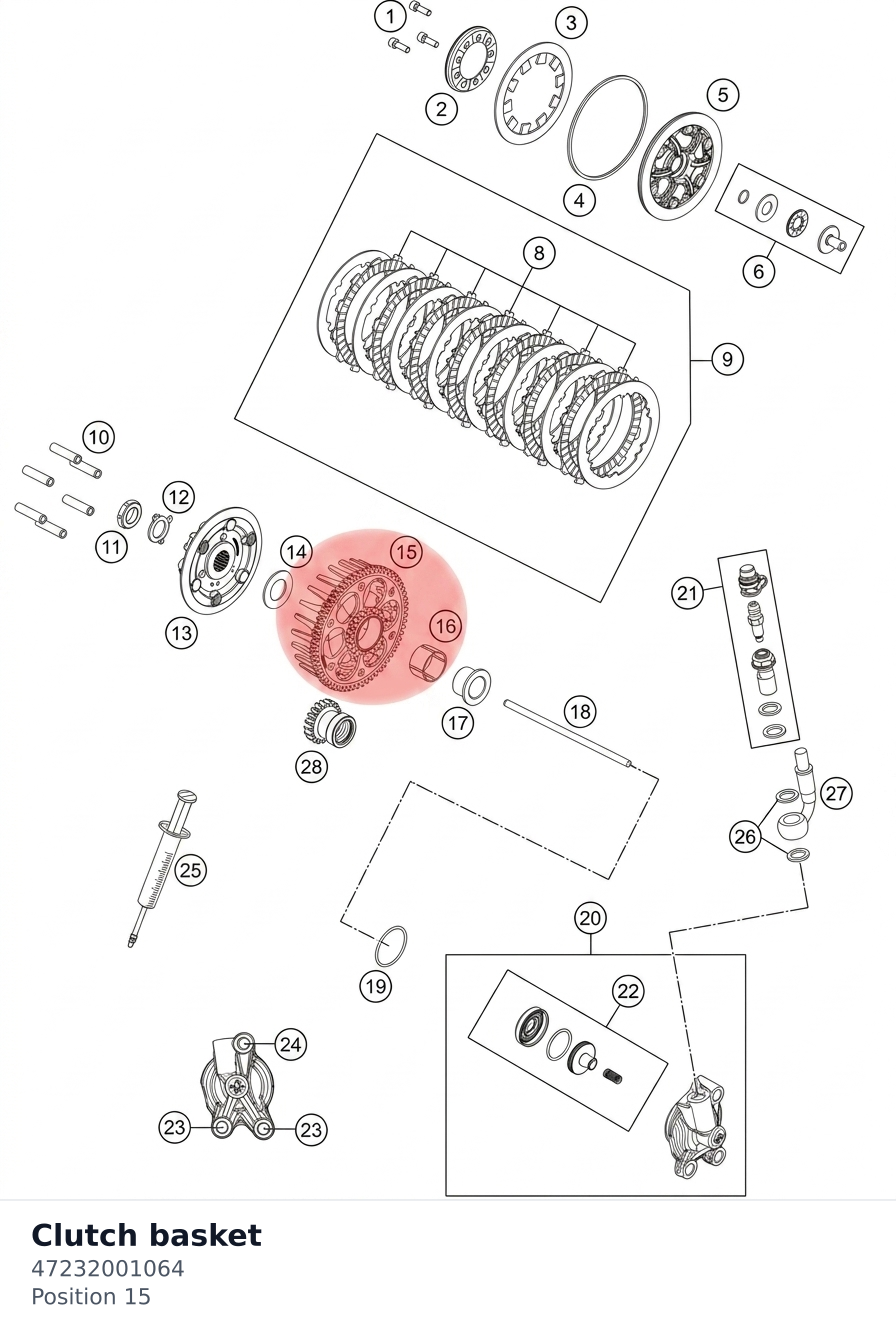 Diagram preview: Clutch basket (47232001064)