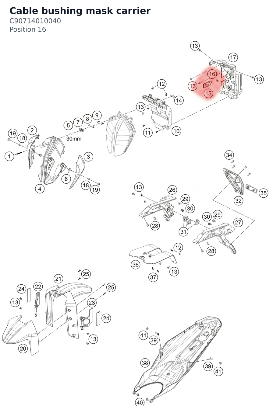 Diagram preview: Cable bushing mask carrier (C90714010040)
