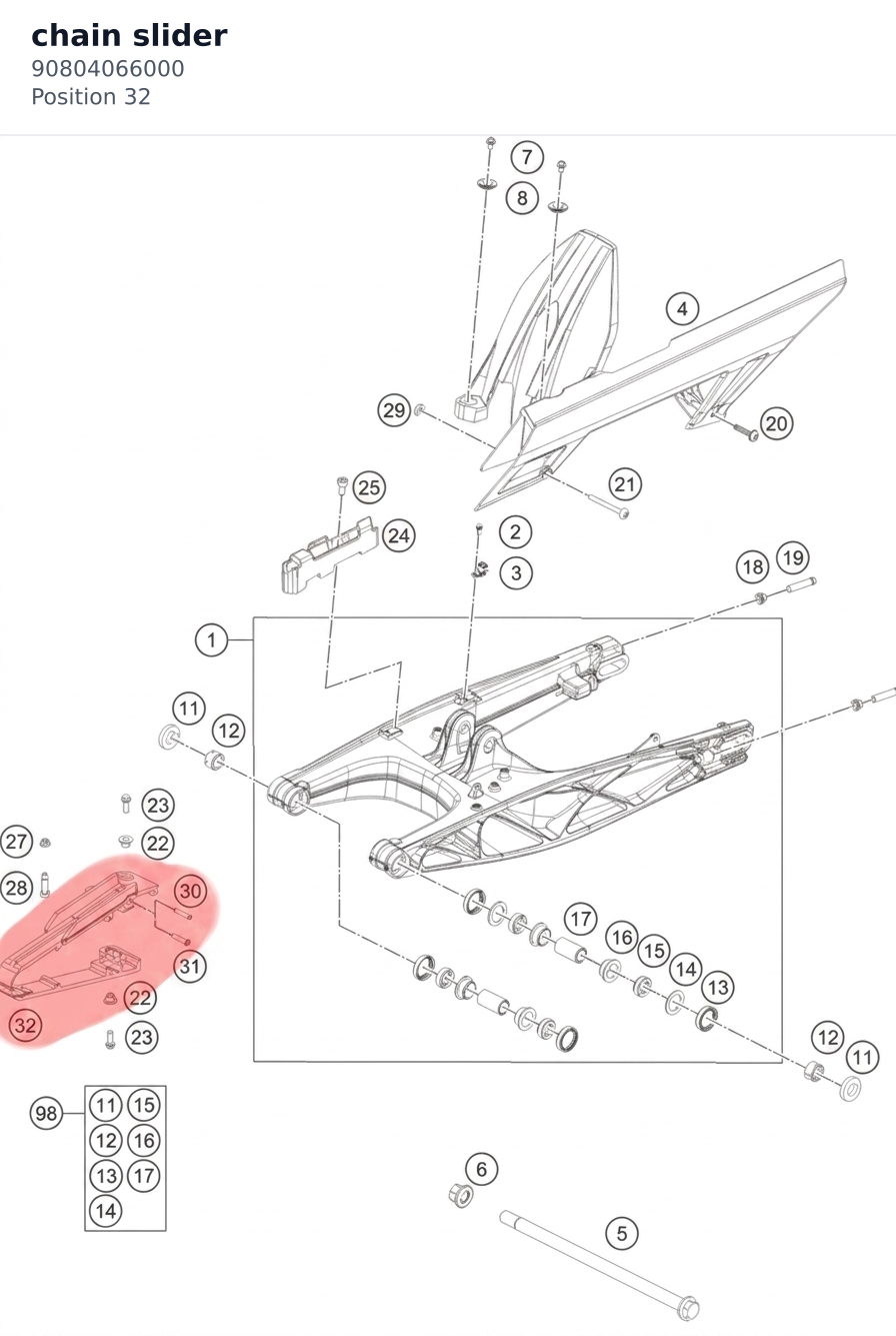 Diagram preview: chain slider (90804066000)