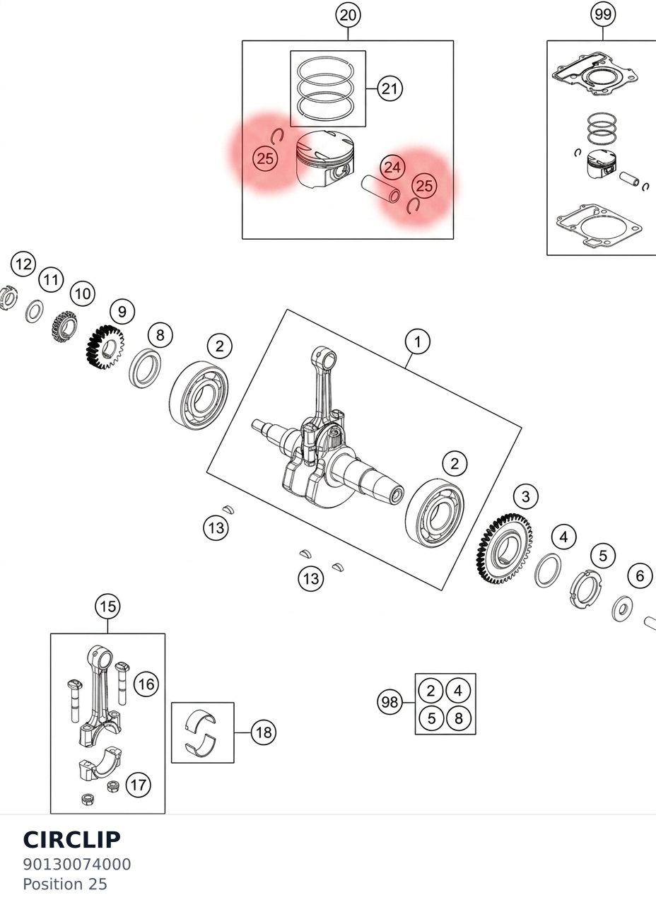 Diagram preview: CIRCLIP (90130074000)