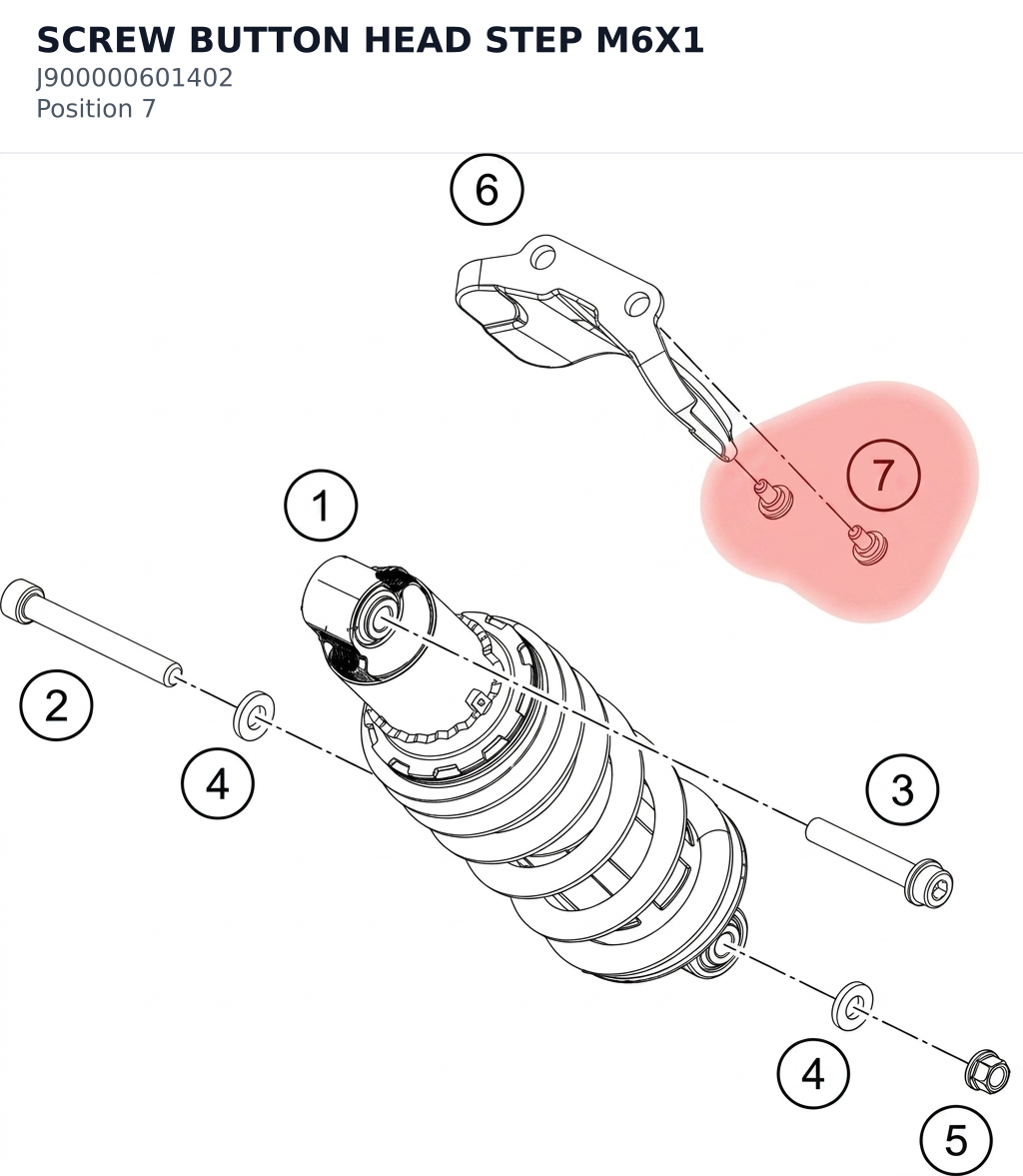 Diagram preview: SCREW BUTTON HEAD STEP M6X1 (J900000601402)
