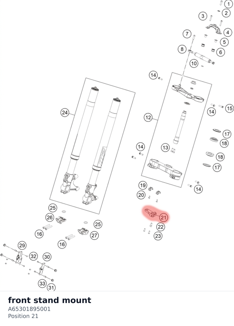 Diagram preview: front stand mount (A65301895001)