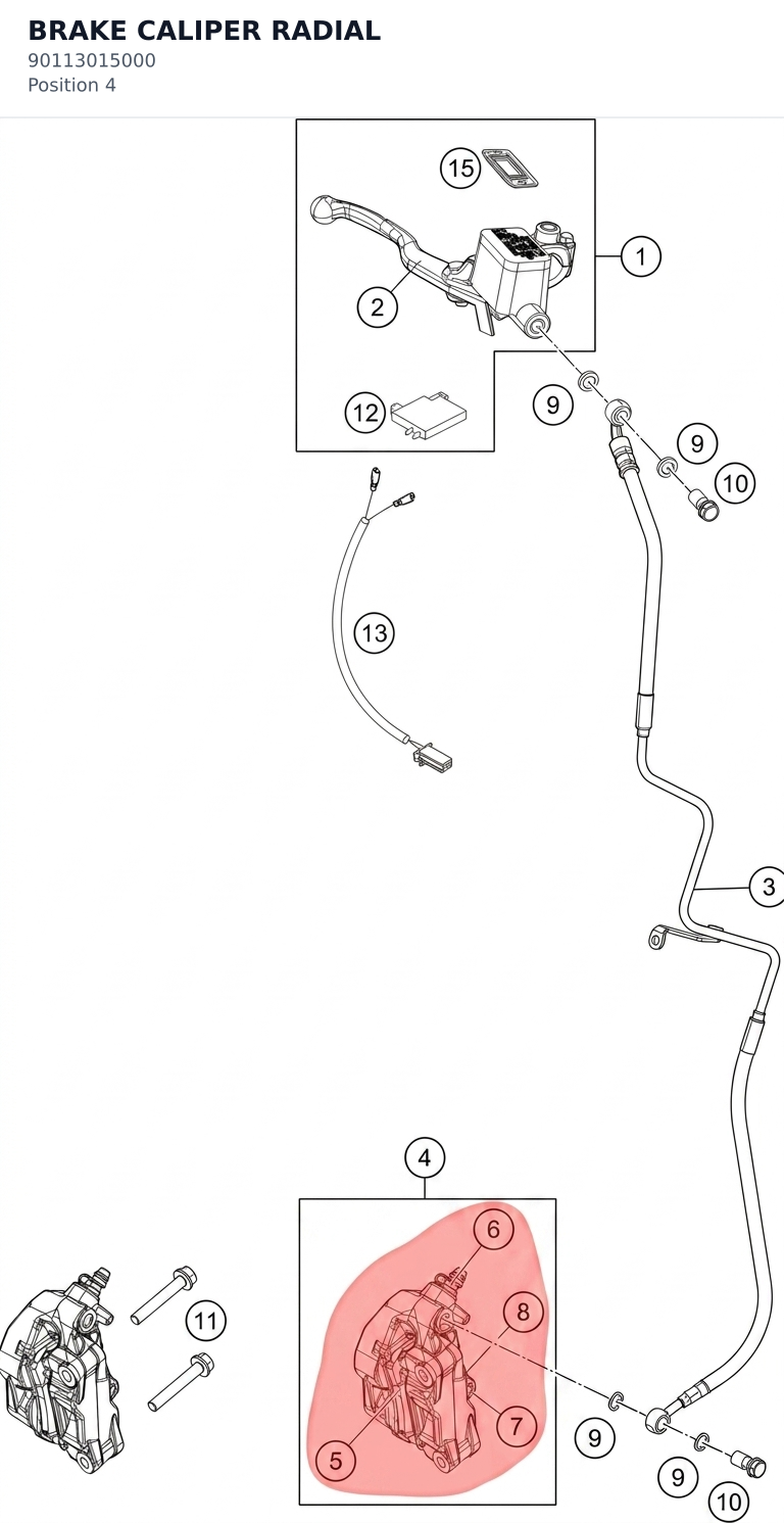 Diagram preview: BRAKE CALIPER RADIAL (90113015000)