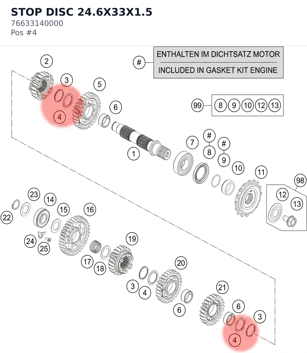 Diagram preview: STOP DISC 24.6X33X1.5 (76633140000)