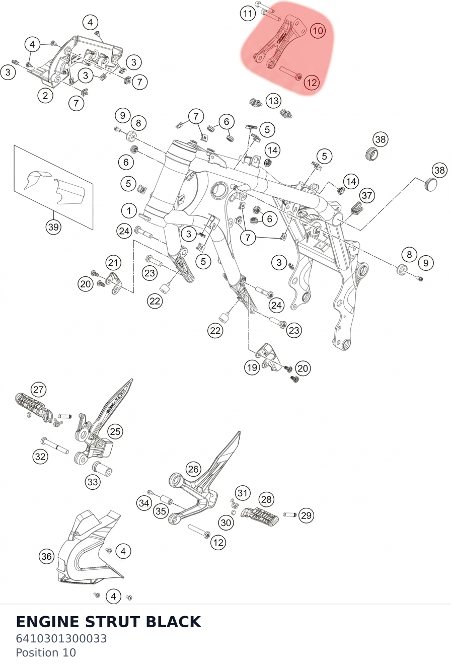 Diagram preview: ENGINE STRUT BLACK (6410301300033)