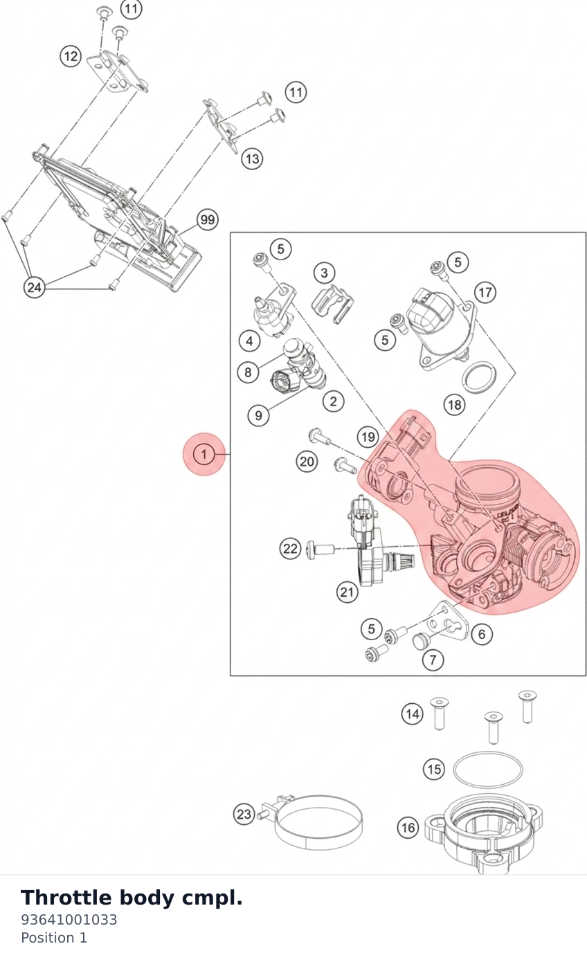Diagram preview: Throttle body cmpl. (93641001033)