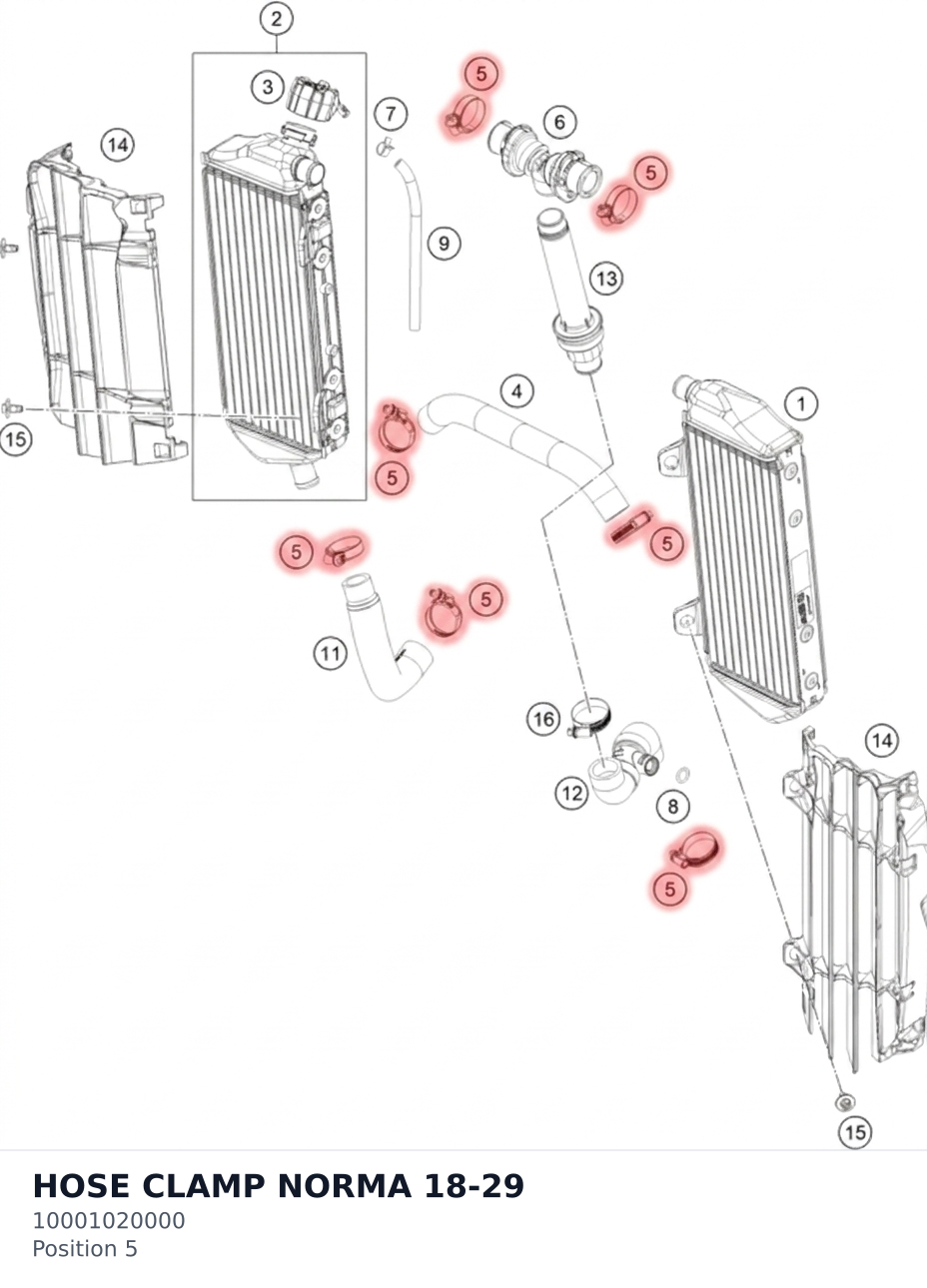 Diagram preview: HOSE CLAMP NORMA 18-29 (10001020000)