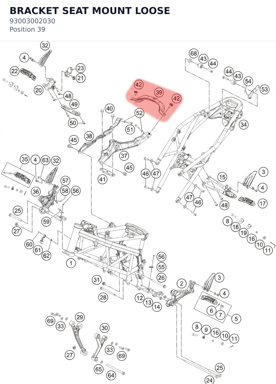 Diagram preview: BRACKET SEAT MOUNT LOOSE (93003002030)