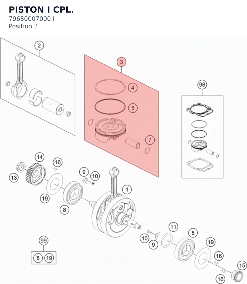 Diagram preview: PISTON I CPL. (79630007000 I)