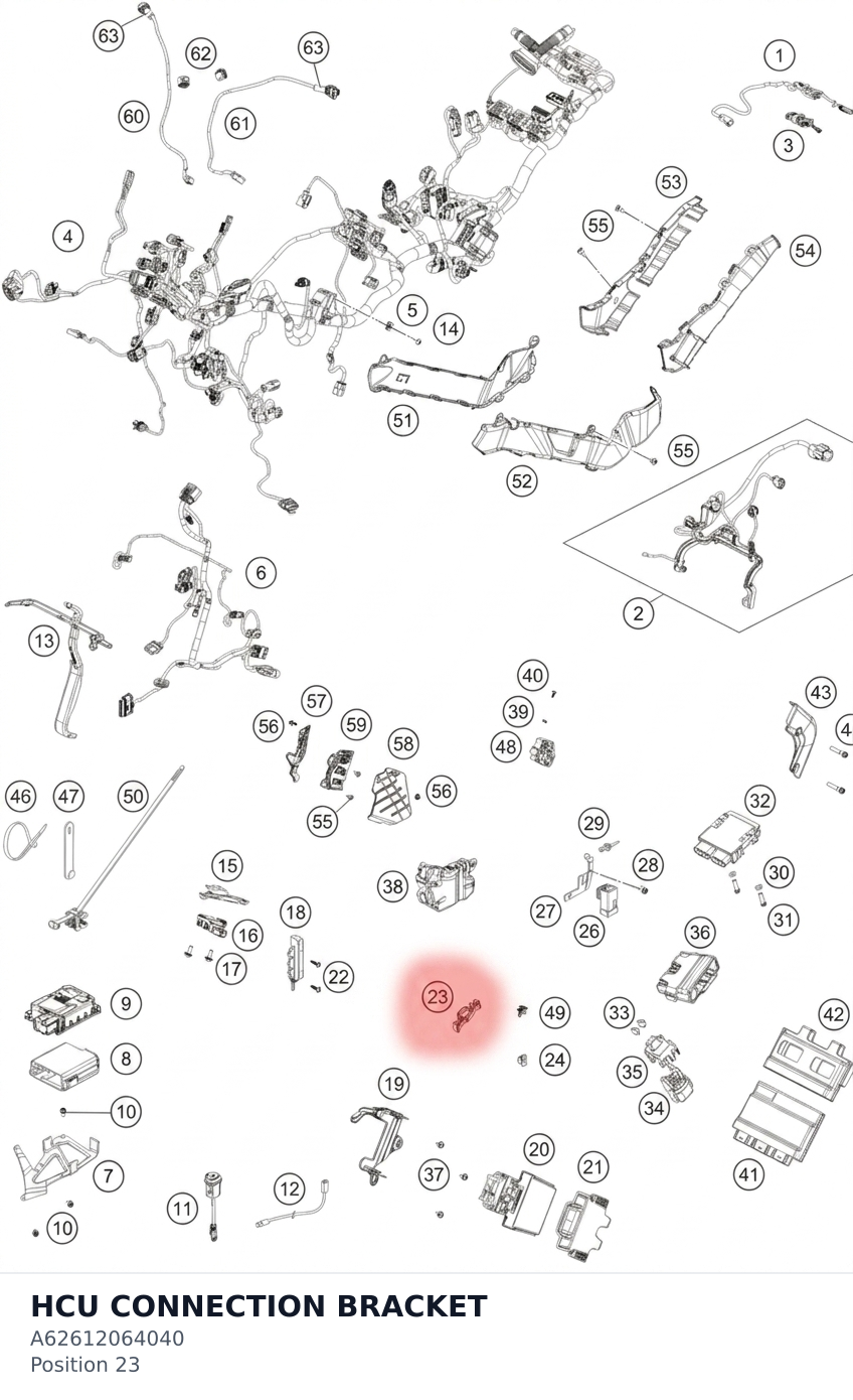 Diagram preview: HCU CONNECTION BRACKET (A62612064040)
