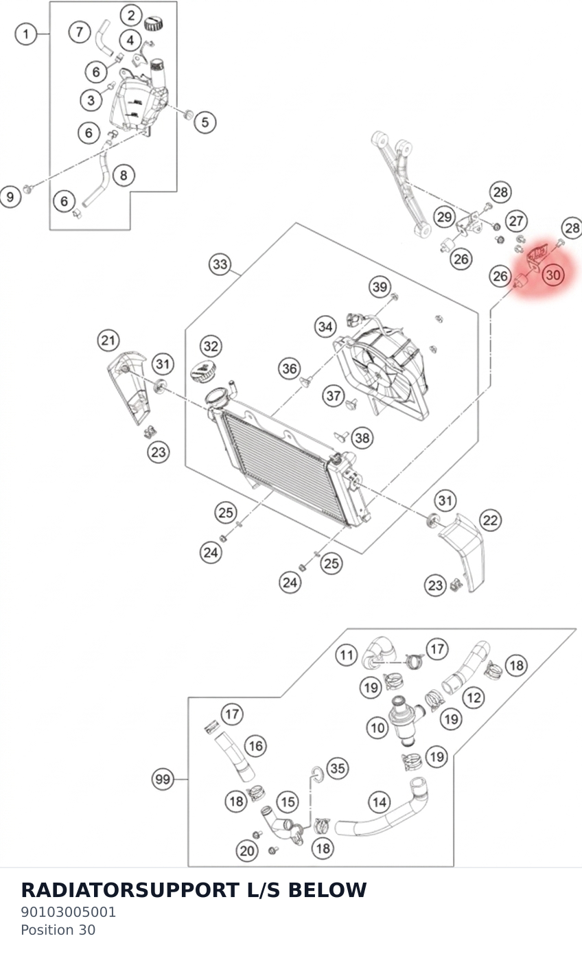 Diagram preview: RADIATORSUPPORT L/S BELOW (90103005001)