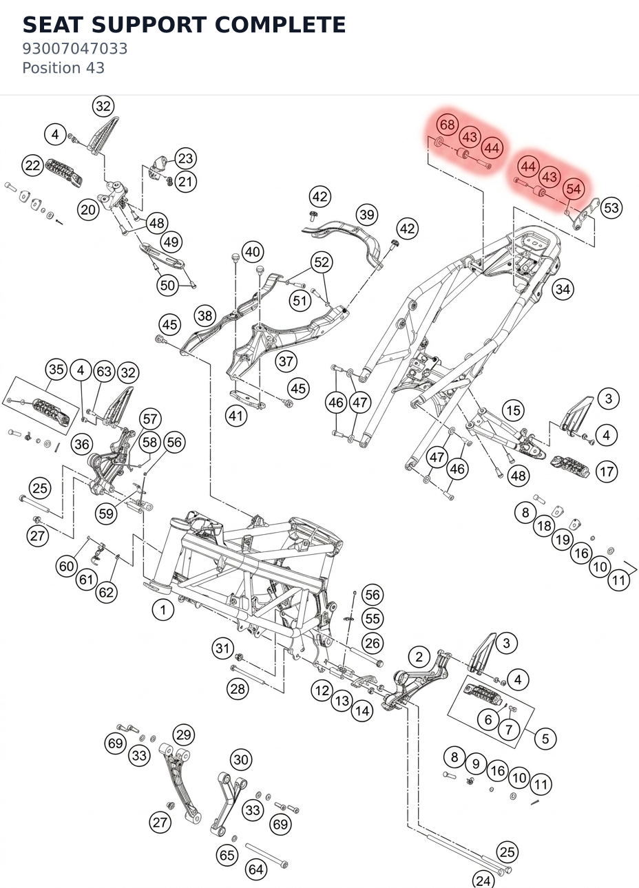 Diagram preview: SEAT SUPPORT COMPLETE (93007047033)