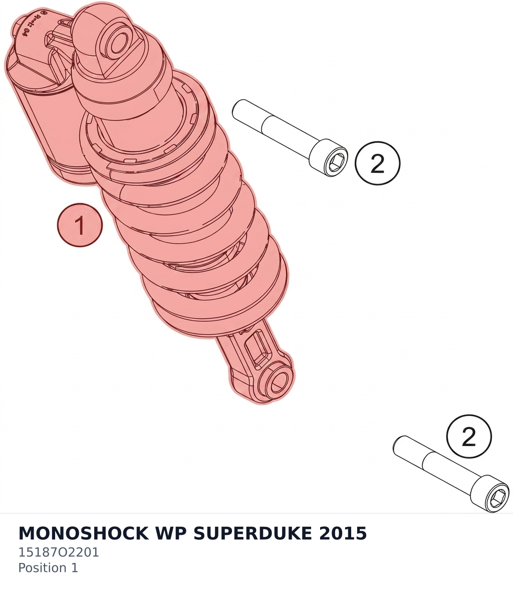 Diagram preview: MONOSHOCK WP SUPERDUKE 2015 (15187O2201)