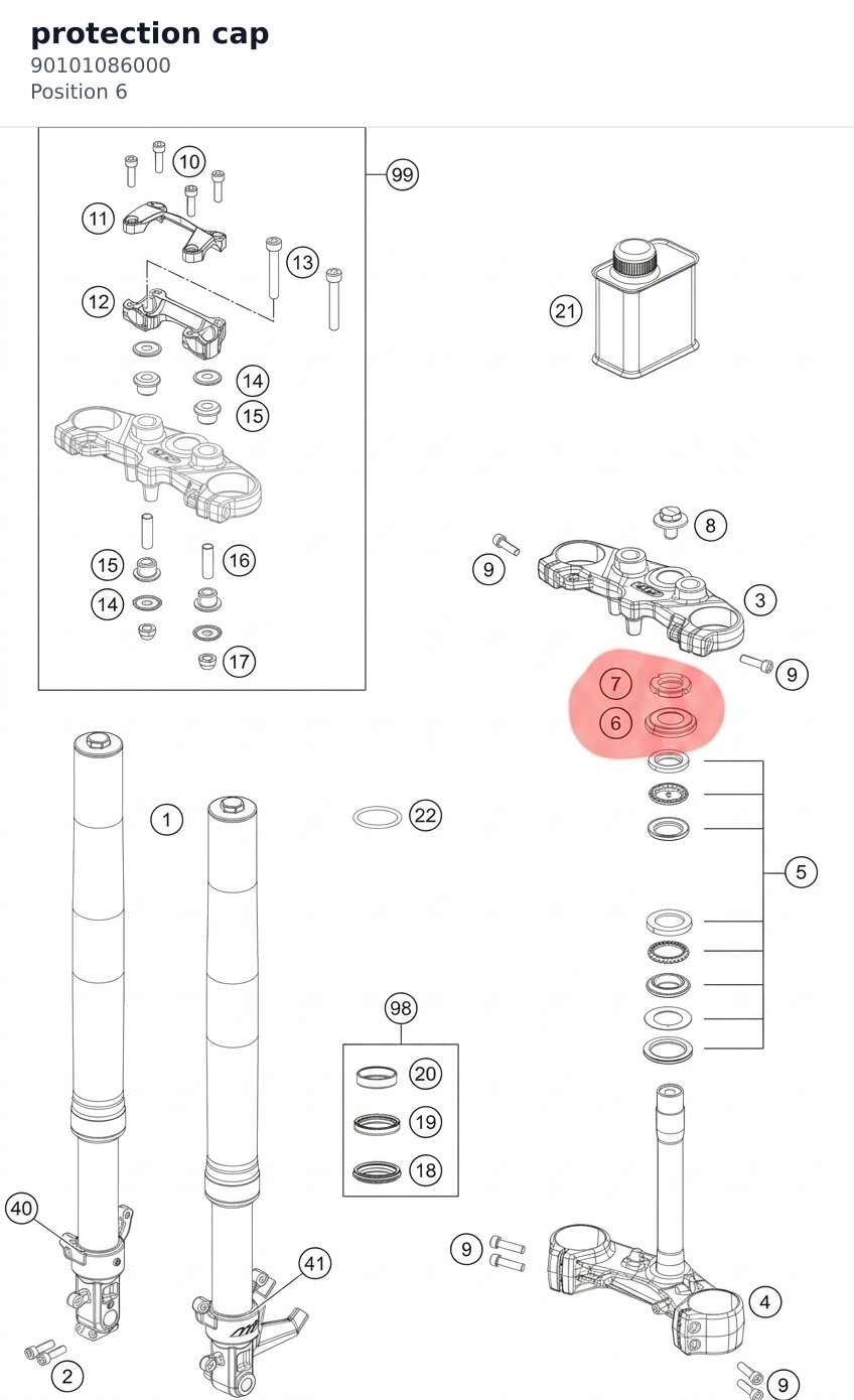 Diagram preview: protection cap (90101086000)