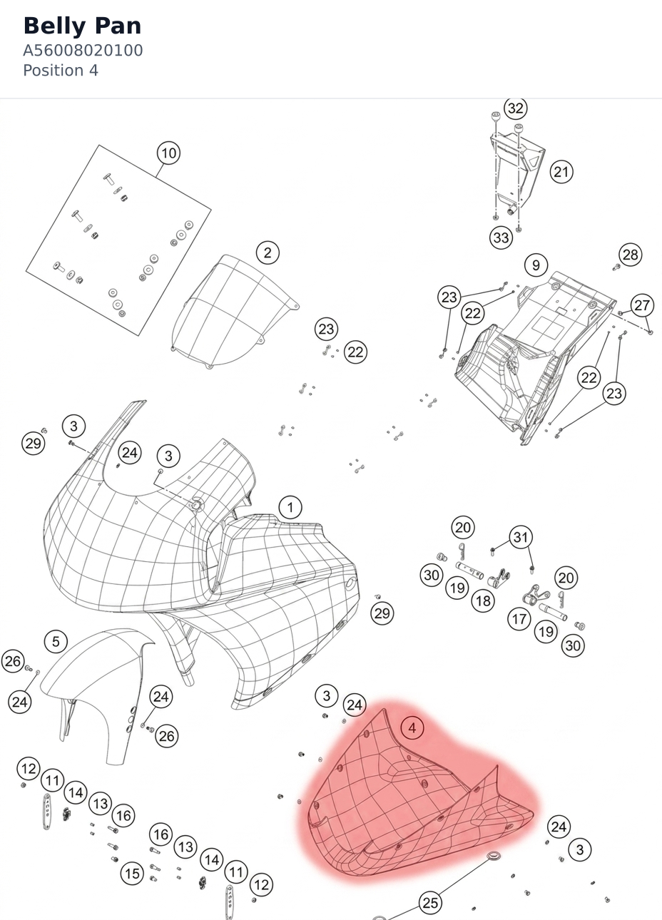 Diagram preview: Belly Pan (A56008020100)