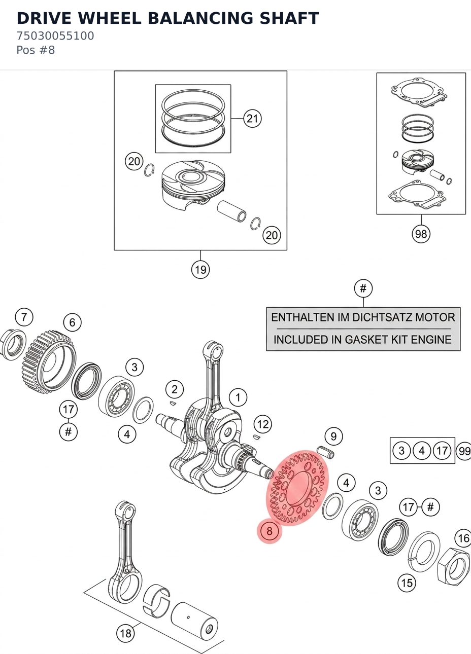 Diagram preview: DRIVE WHEEL BALANCING SHAFT (75030055100)