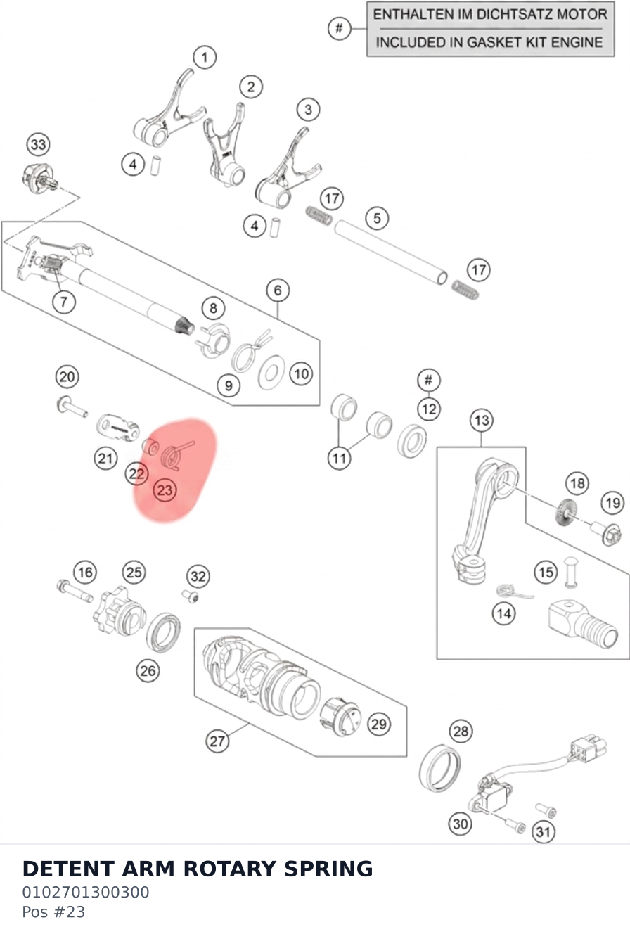 Diagram preview: DETENT ARM ROTARY SPRING (0102701300300)