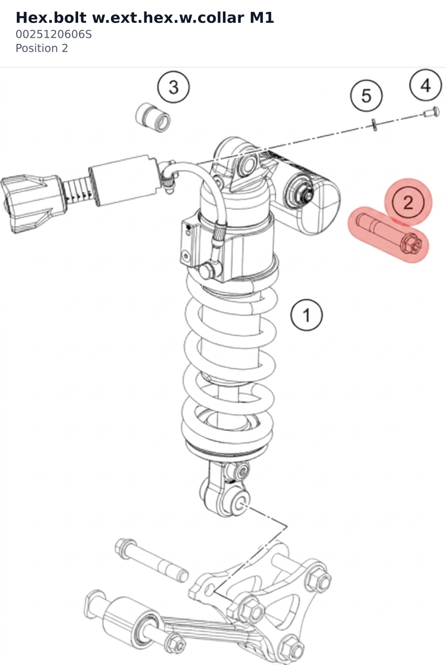 Diagram preview: Hex.bolt w.ext.hex.w.collar M1 (0025120606S)