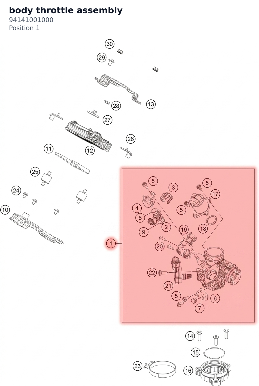 Diagram preview: body throttle assembly (94141001000)