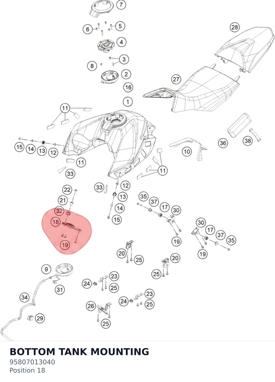 Diagram preview: BOTTOM TANK MOUNTING (95807013040)