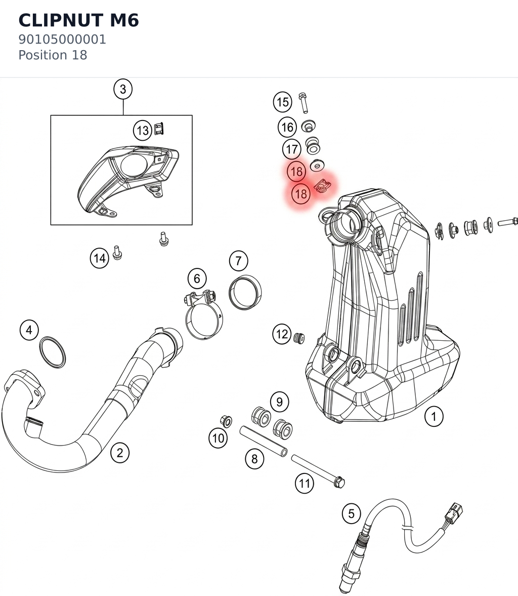 Diagram preview: CLIPNUT M6 (90105000001)