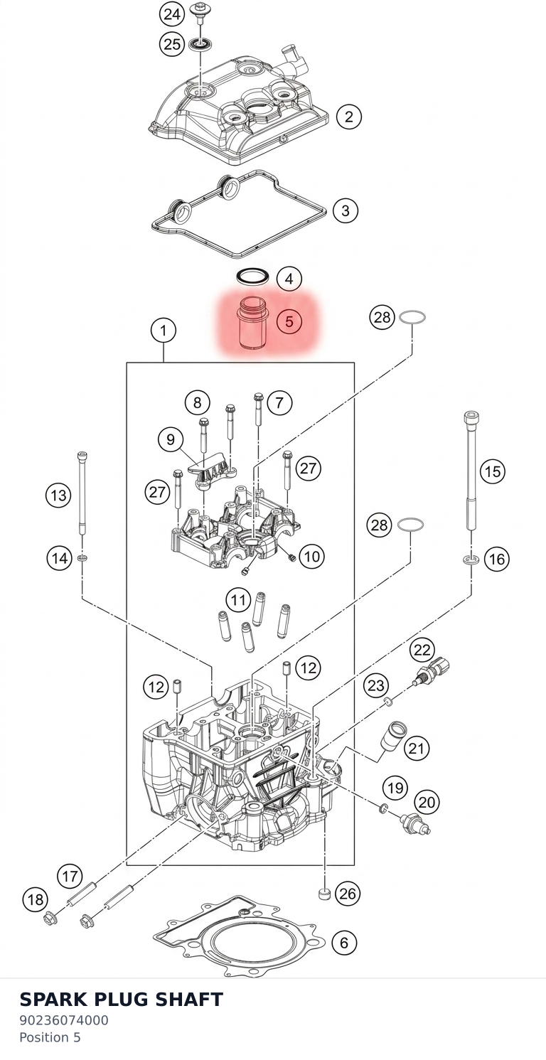 Diagram preview: SPARK PLUG SHAFT (90236074000)