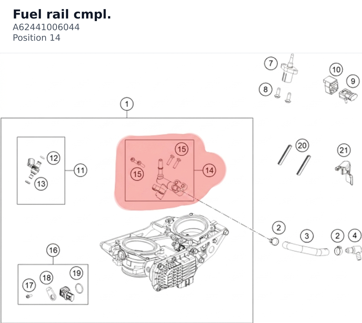 Diagram preview: Fuel rail cmpl. (A62441006044)