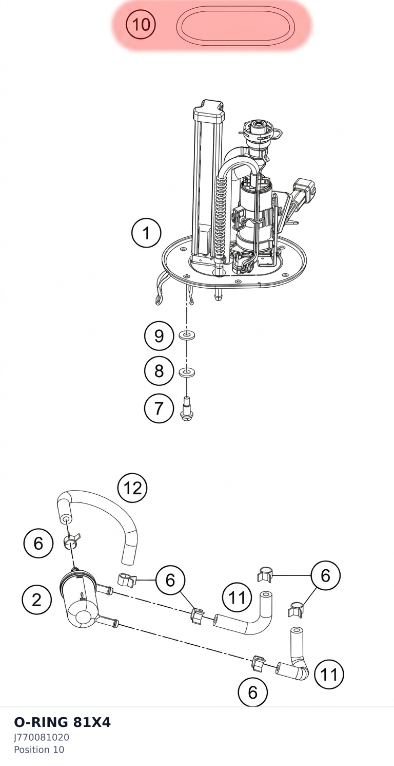 Diagram preview: O-RING 81X4 (J770081020)