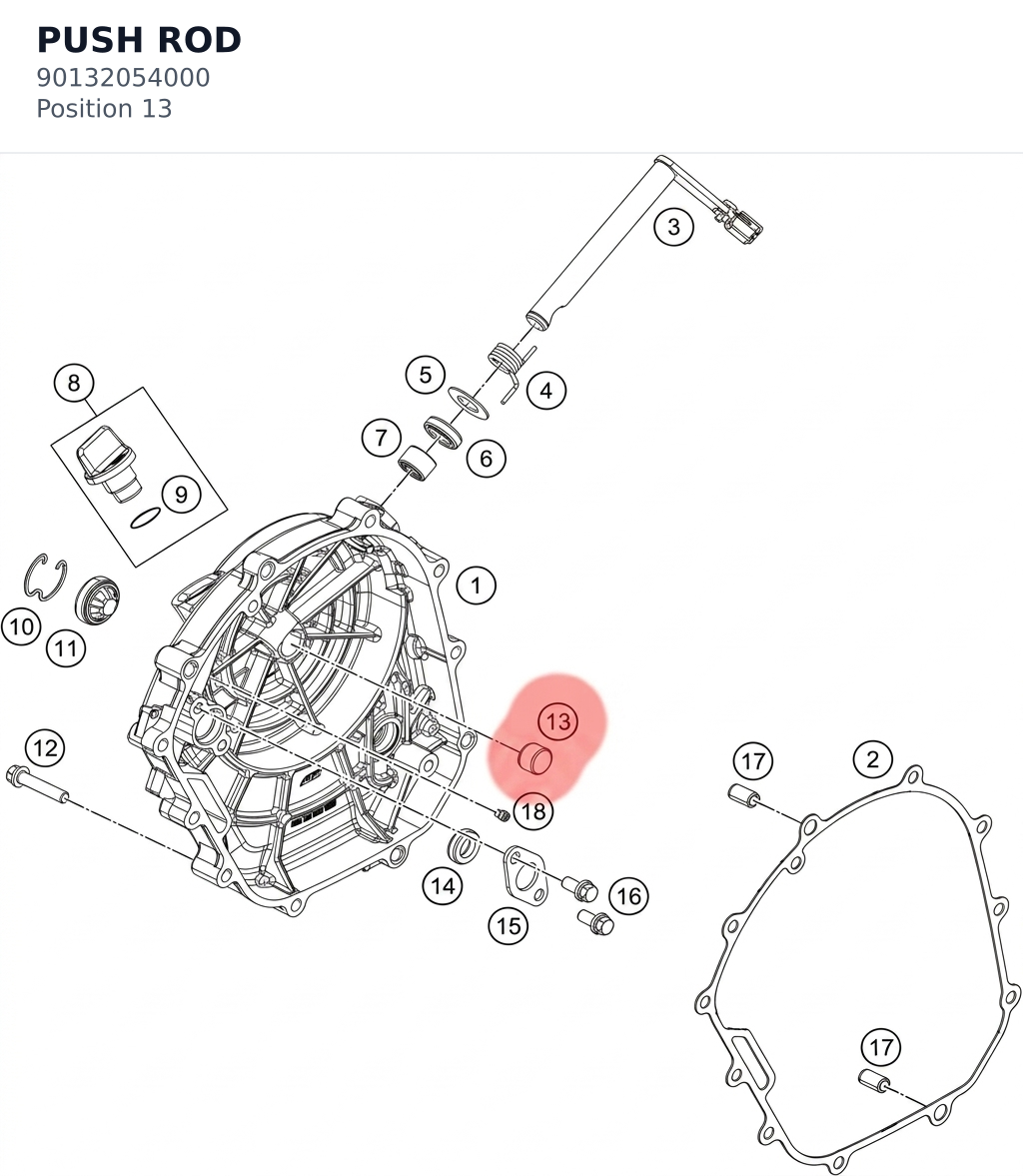 Diagram preview: PUSH ROD (90132054000)