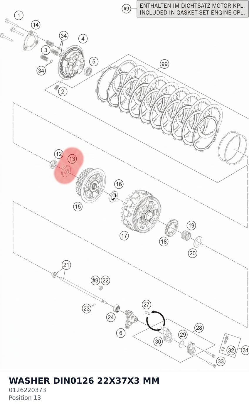 Diagram preview: WASHER DIN0126 22X37X3 MM (0126220373)