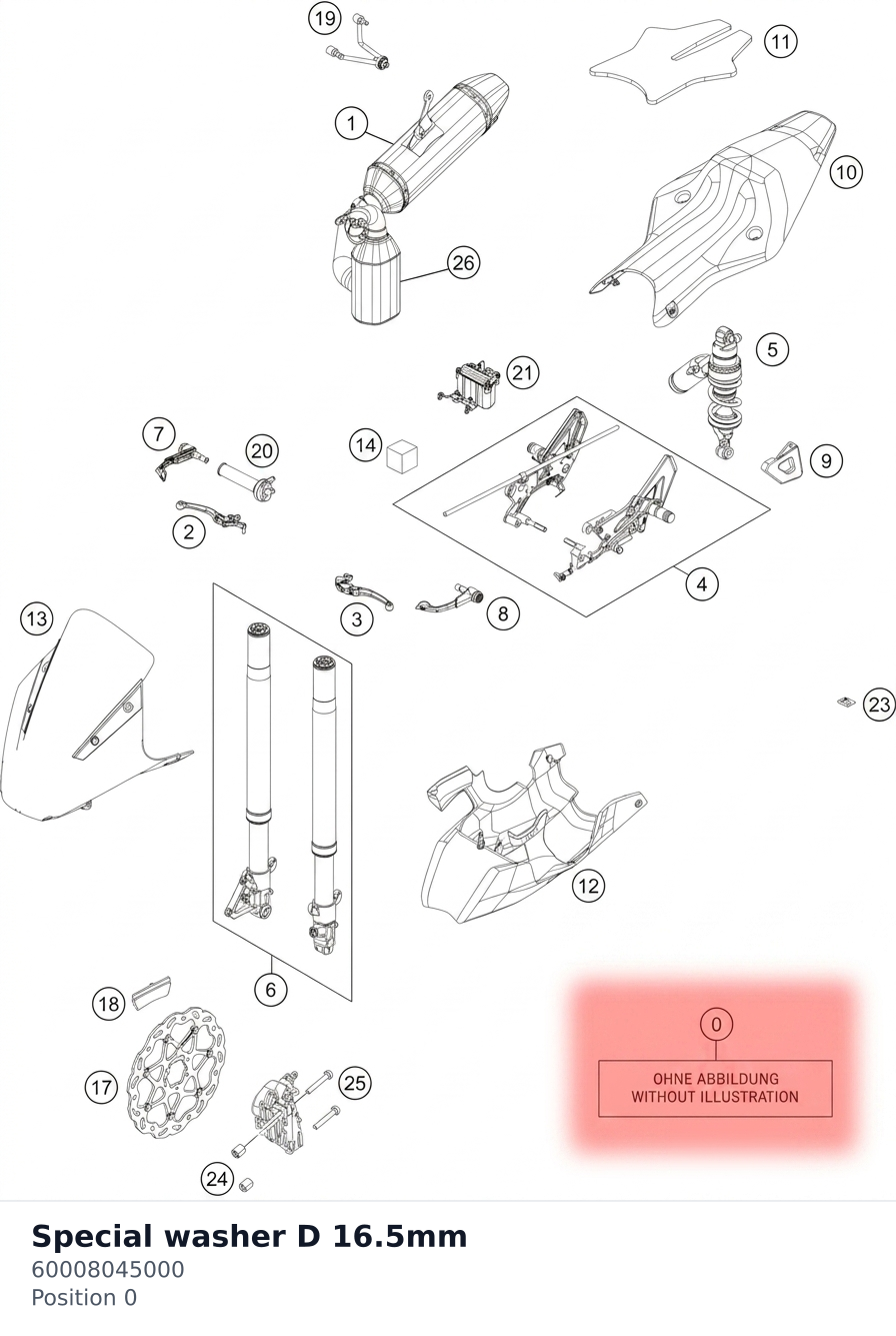 Diagram preview: Special washer D 16.5mm (60008045000)
