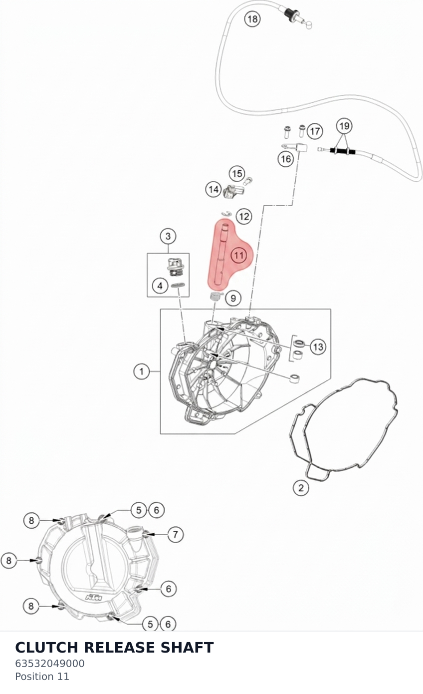 Diagram preview: CLUTCH RELEASE SHAFT (63532049000)