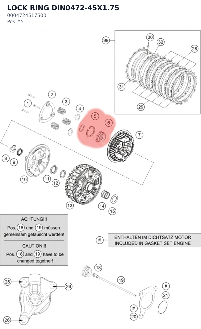 Diagram preview: LOCK RING DIN0472-45X1.75 (0004724517500)