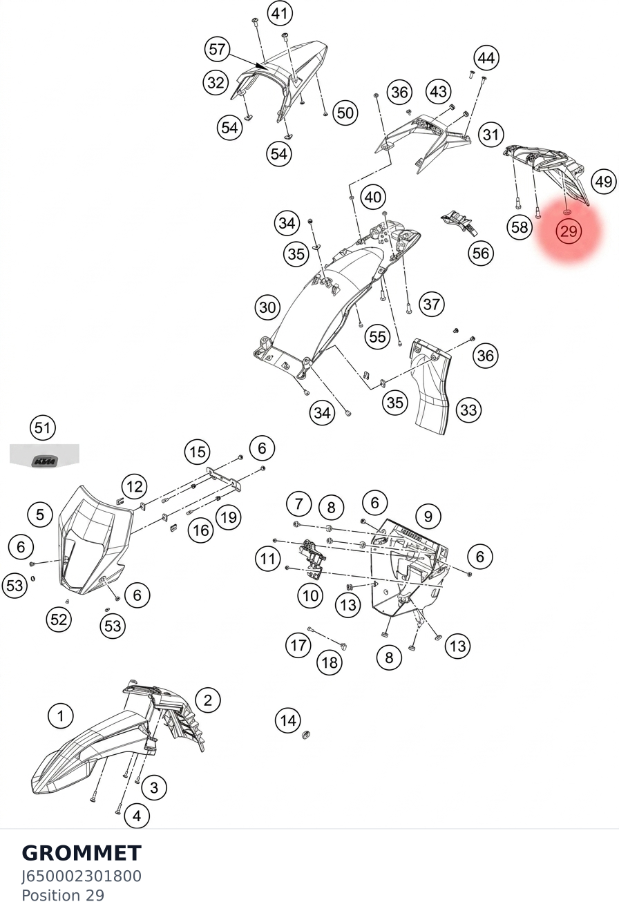Diagram preview: GROMMET (J650002301800)
