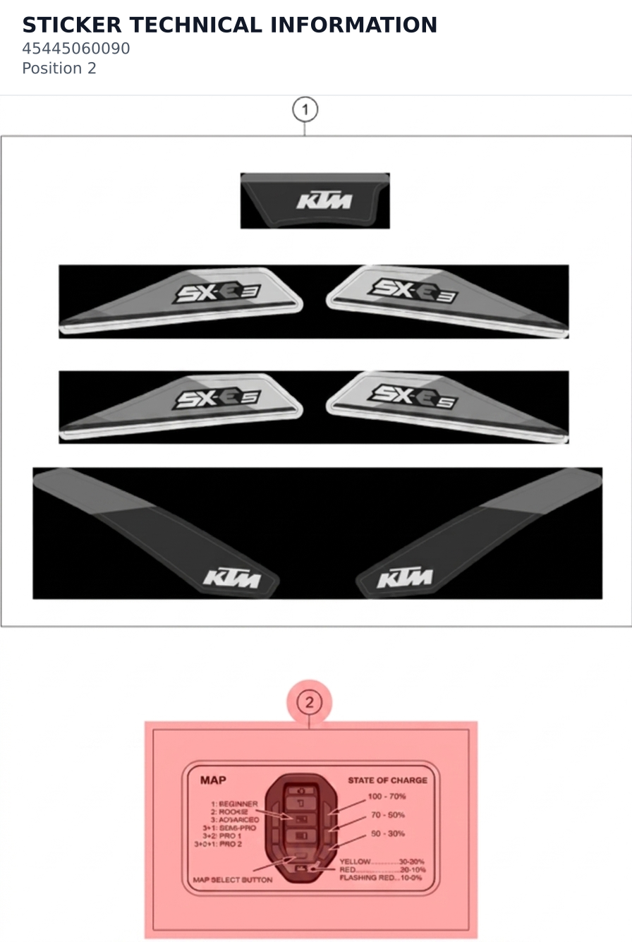 Diagram preview: STICKER TECHNICAL INFORMATION (45445060090)