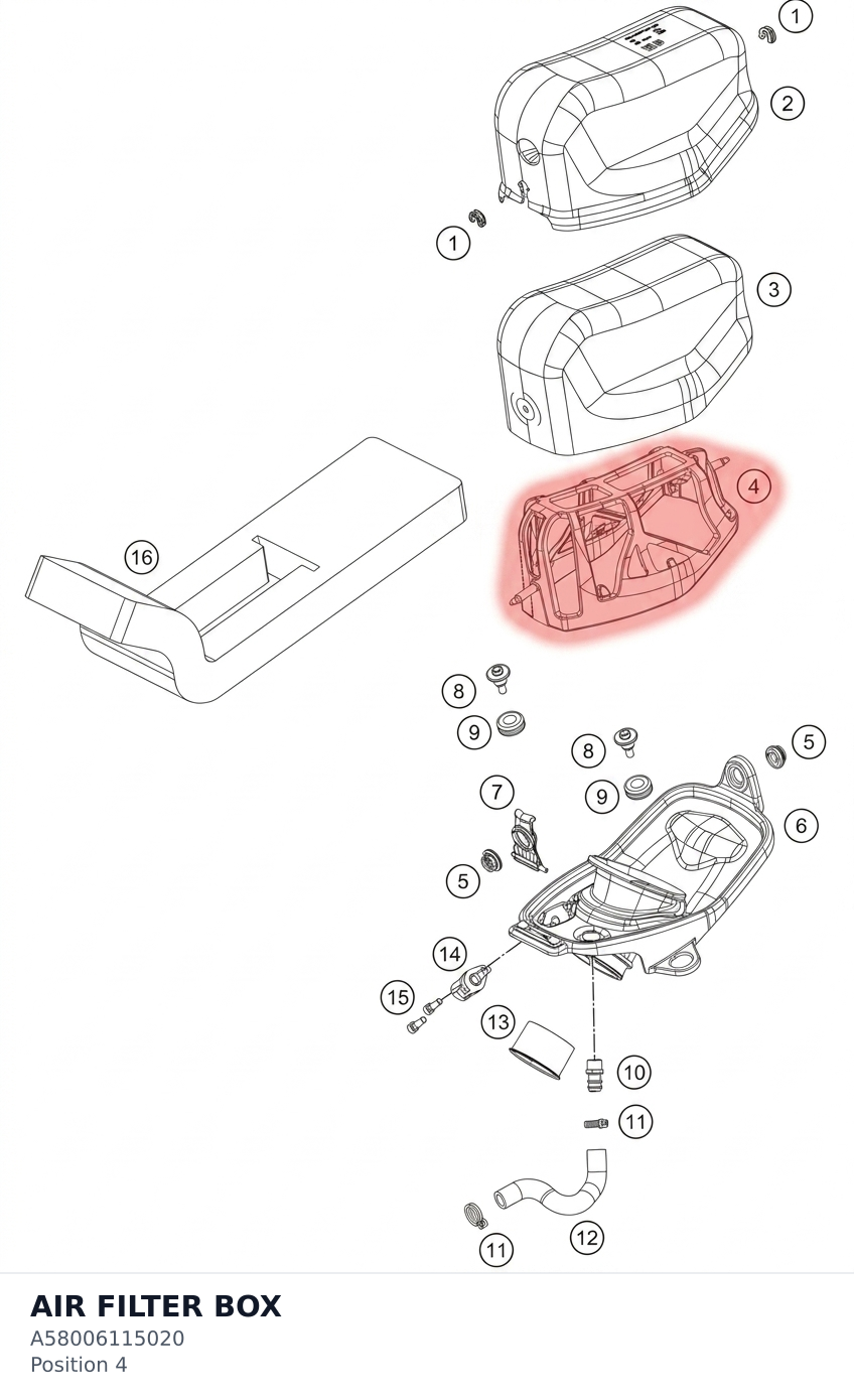 Diagram preview: AIR FILTER BOX (A58006115020)