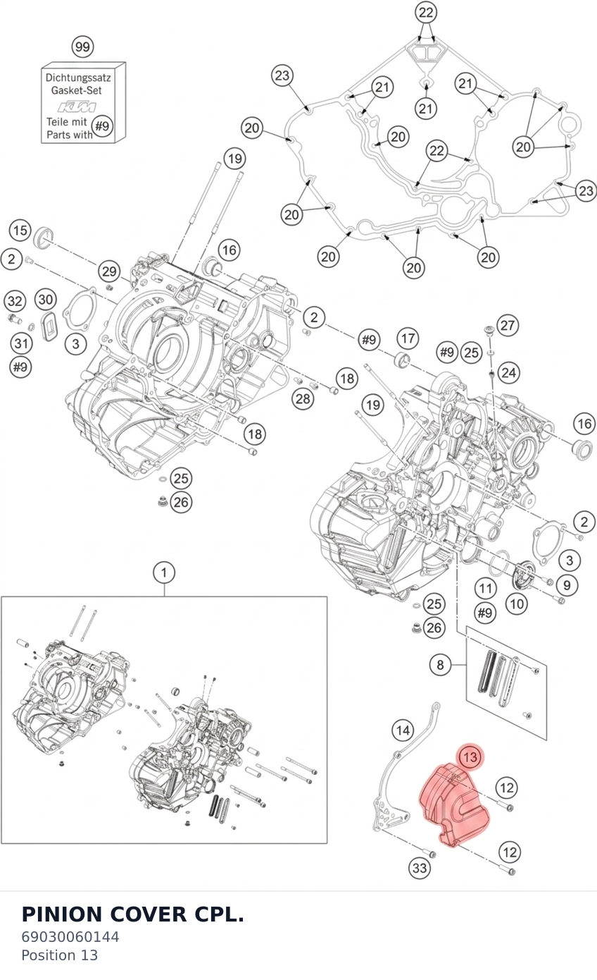 Diagram preview: PINION COVER CPL. (69030060144)