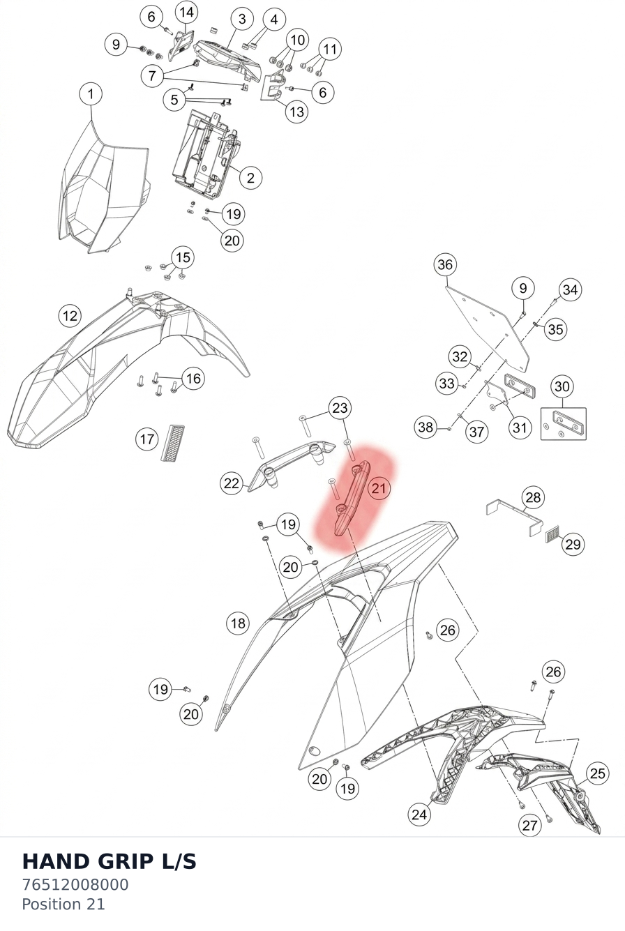 Diagram preview: HAND GRIP L/S (76512008000)